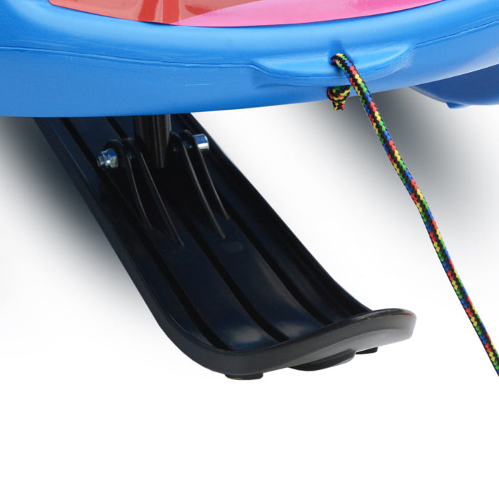 Children's sled, Happy Car Toboggan with steering wheel, Zigi, blue