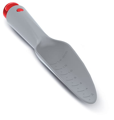 Hand shovel, trowel with scale, small, grey