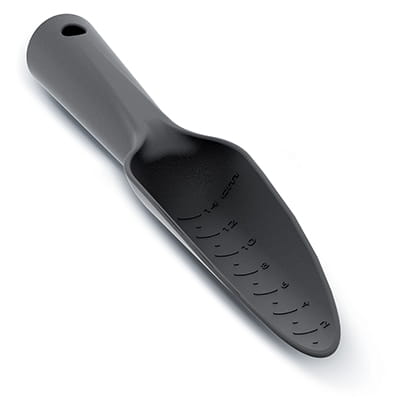 Hand shovel, trowel with scale, small, black