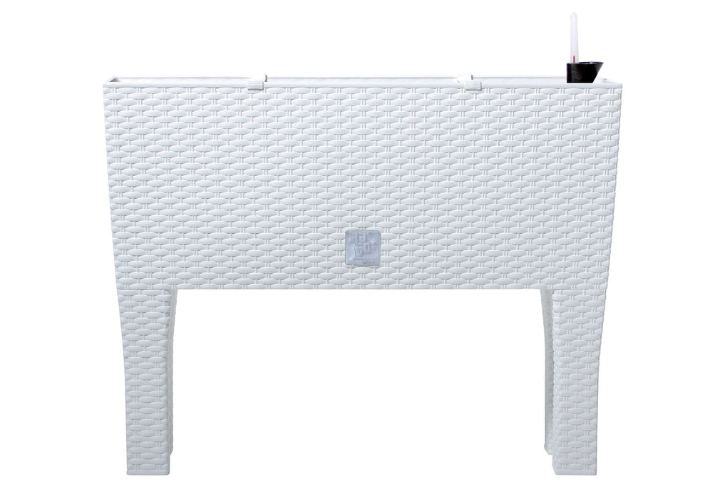 Flower box, flower bench, white with feet, watering system 72 liters