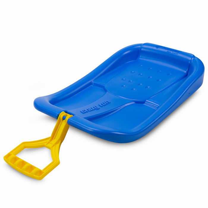 Bob sled, snow slide, CRAZY RUN, disc sled with handle, blue
