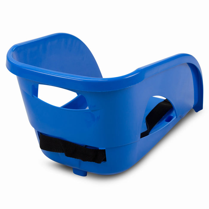 Children's sled with backrest and belt, BULLET, blue