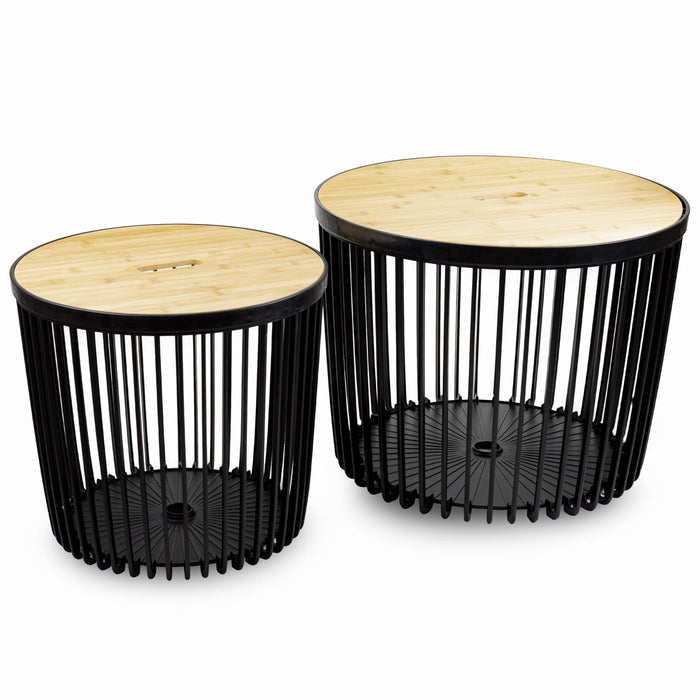 Side table, coffee table, wicker table, SET of 2, 35l+25l