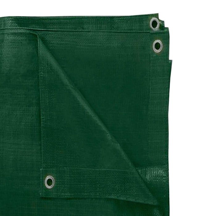 Robust outdoor tarpaulin, fabric tarpaulin + metal eyelets 6x8 m - 90 g/m² green
