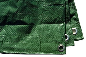 Film de couverture, bâche, bâche tissu + oeillets métal 10x18m- 90 g/m² vert