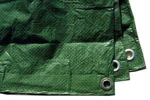 Tarpaulin, fabric tarpaulin + metal eyelets 4x5m- 90 g/m² green