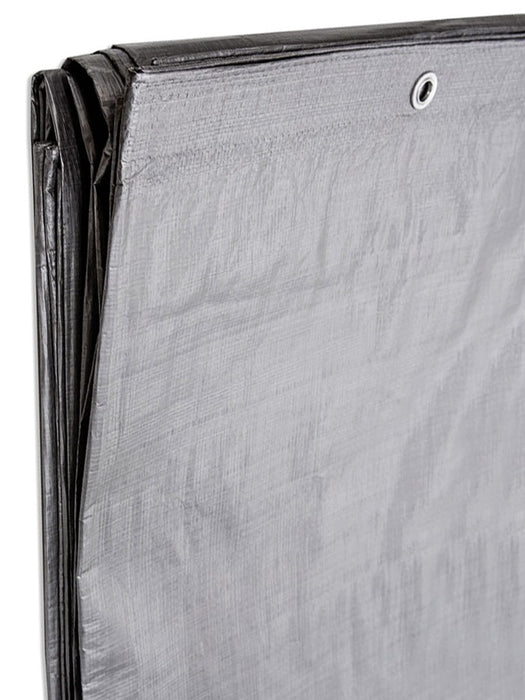Extra thick protective tarpaulin, fabric tarpaulin + metal eyelets 10x12m - 130g/m² silver