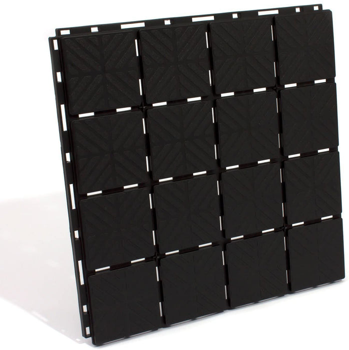 Base plate garden slab plastic, black, 40 x 40 x 2 cm