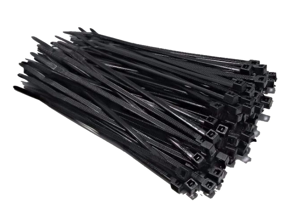 Black self-locking plastic straps 25 cm black - 100 pieces