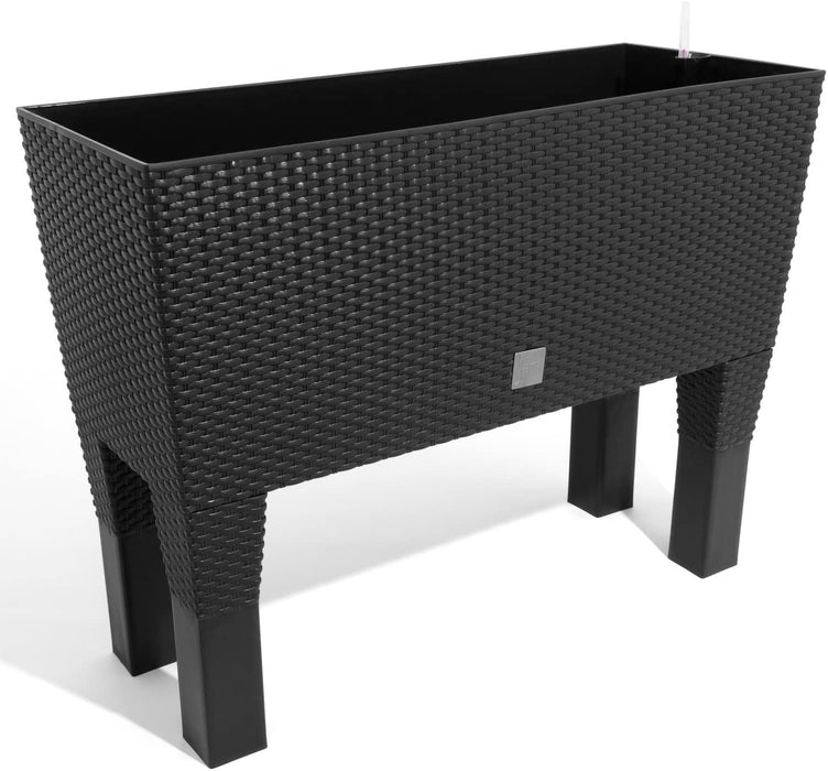 Flower box, flower bench, anthracite with feet, watering system 72 liters