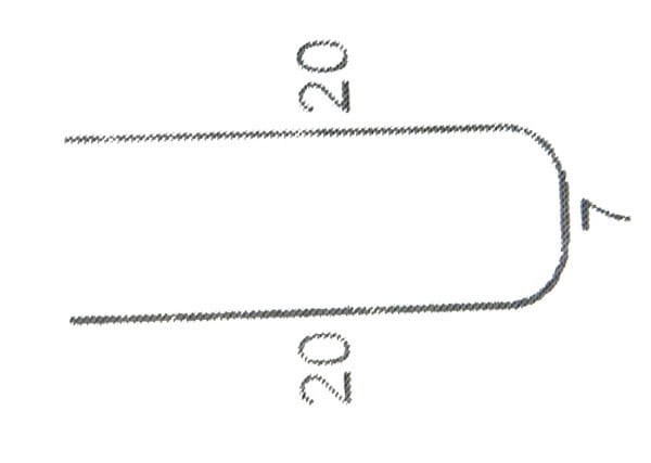 Ground anchor, steel pins for geogrid ground anchor Ø 8 mm, 20x7x20 cm - 10 pieces