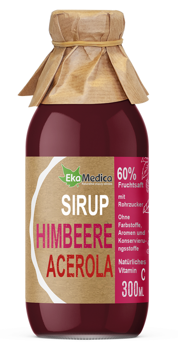 Raspberry acerola syrup, fruit syrup, dietary supplement, 300 ml